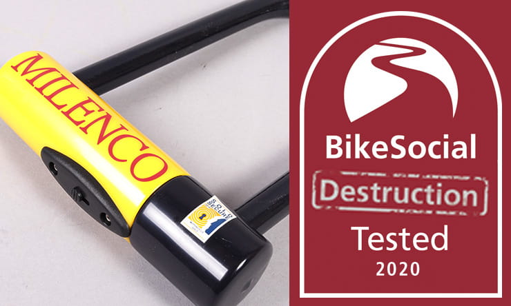 Full destruction test review of the Milenco Dundrod++ U-lock, which can be used to secure a motorcycle or scooter. Is it worth buying?